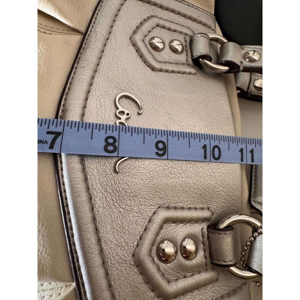 Coach Ashley Leather Carryall Cream Metallic Silver Shoulder Bag F19243 - Picture 10 of 11